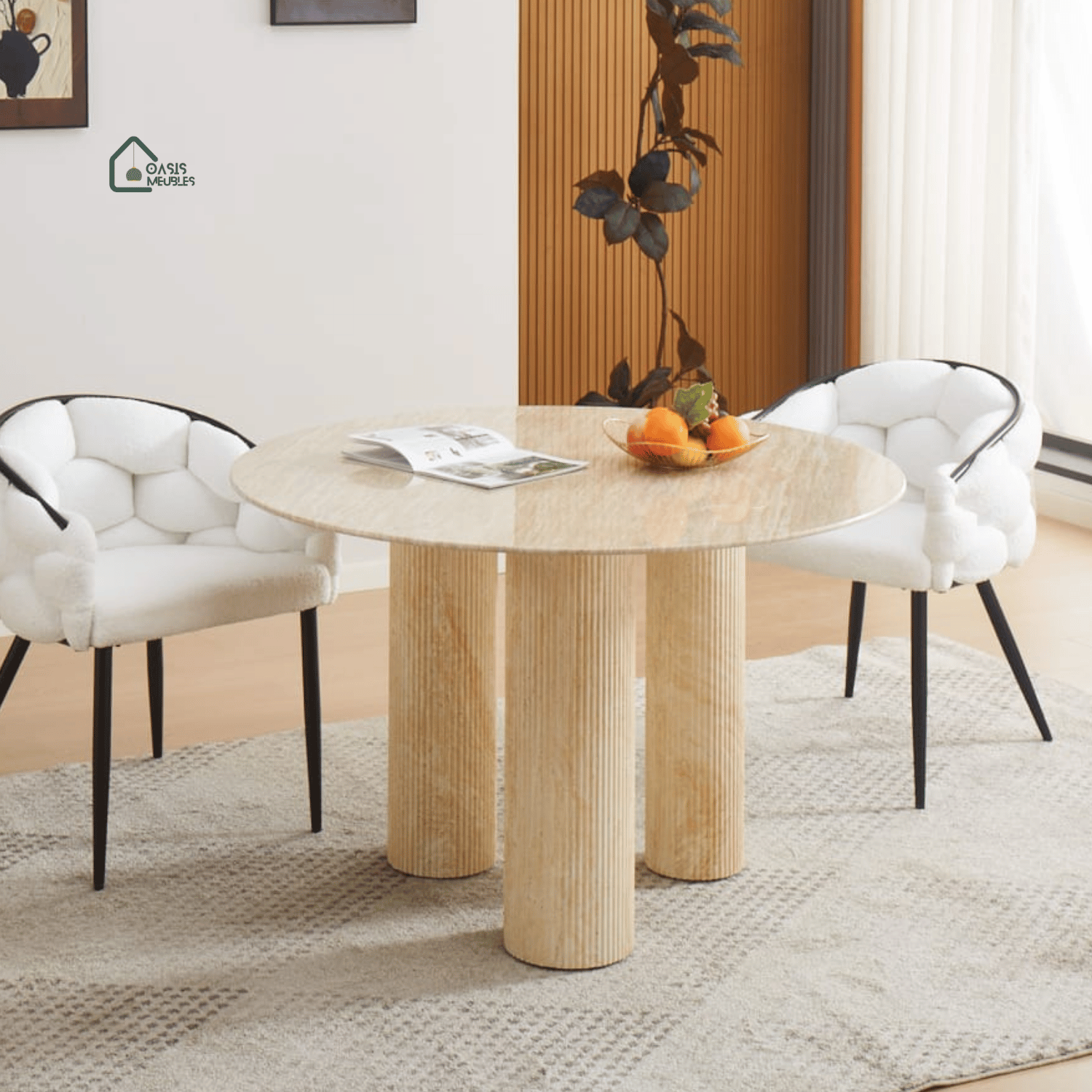 Table Repas Travertine Beige