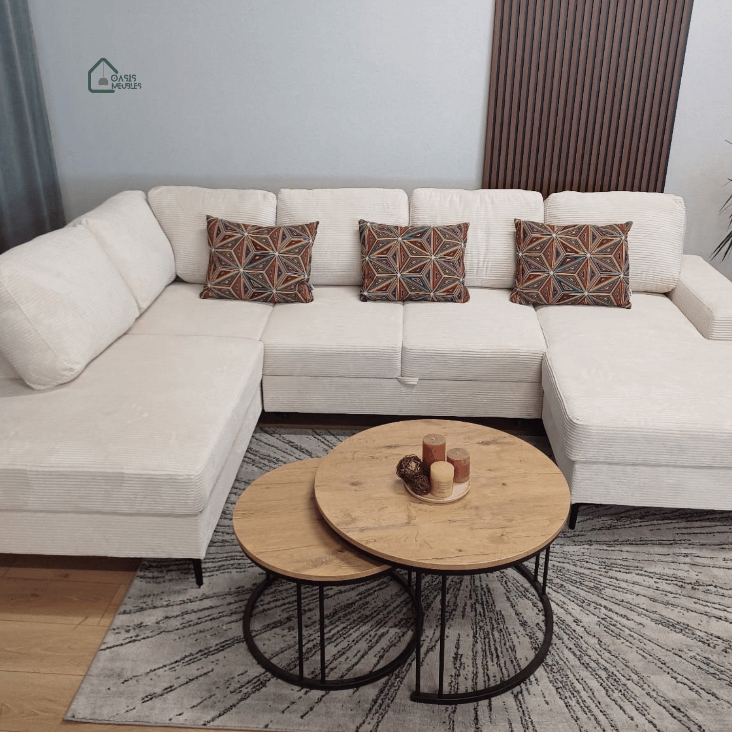 Canape Vienna Panoramique U Convertible Avec 2 Coffres