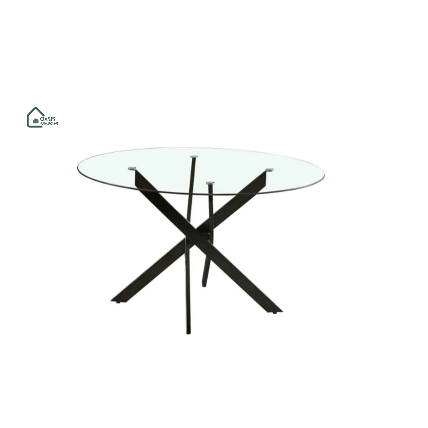 Table Repas Jessica Metal Noir Transparent