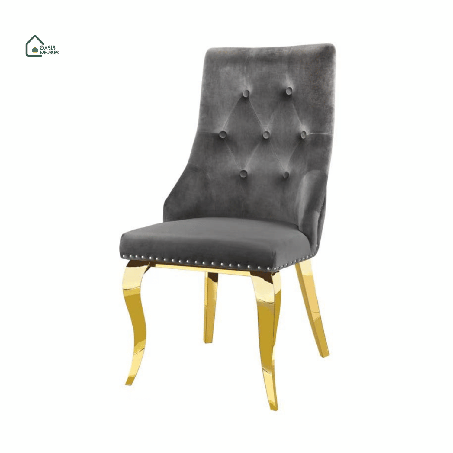Chaise Anneau Cloute En Gold Anthracite